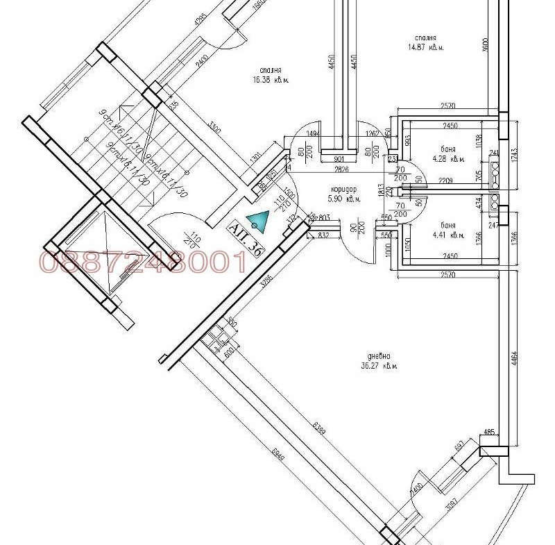 Тристаен апартамент в Бриз-0